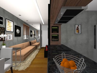 Apartamento Integrado — Living & Cozinha — residencial, imagem 2